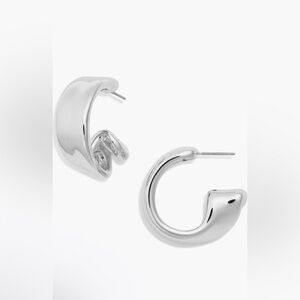 JENNY BIRD Large Aurelia Hoop Earrings - High Polish Silver, BRAND NEW $138
